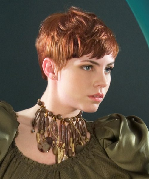 Razor cut pixie with messy styling