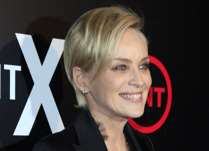 Sharon Stone's pixie with highlights and lowlights