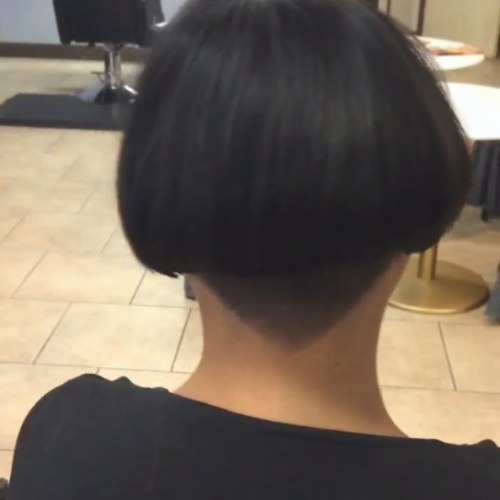 Short bob with a shaved neck