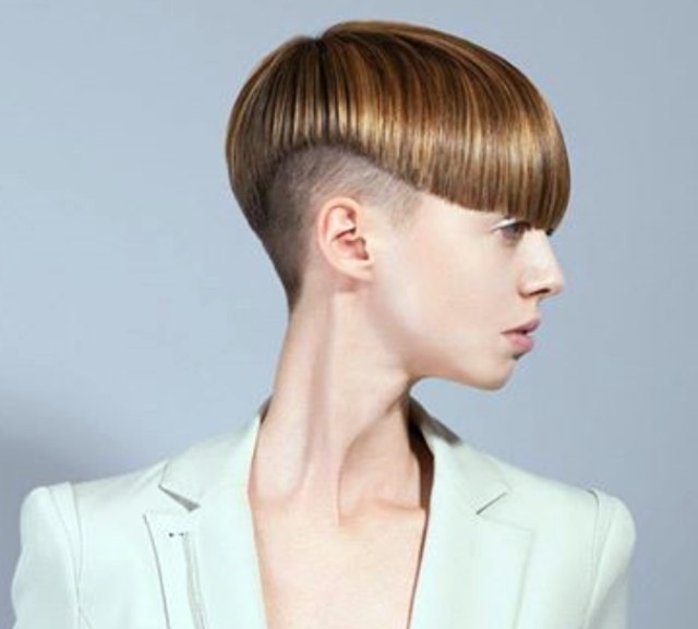 Short hairstyle with a shaved nape