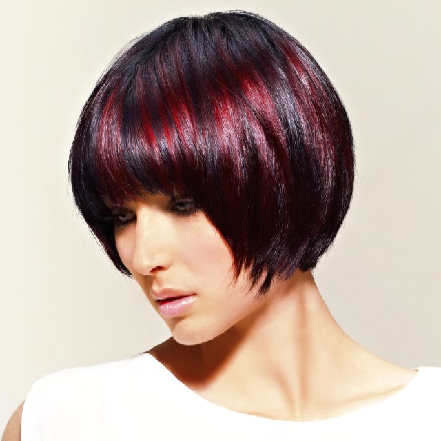 Short bob haircut with tapered sides