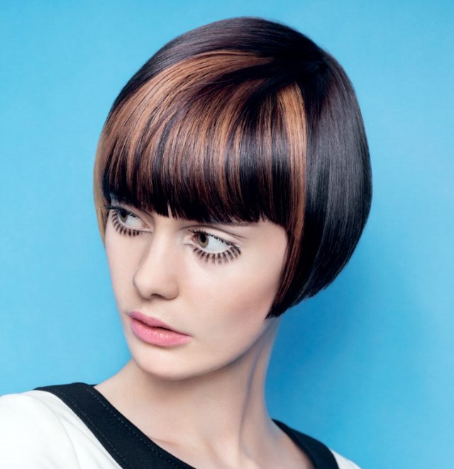 Very short cheek length bob haircut