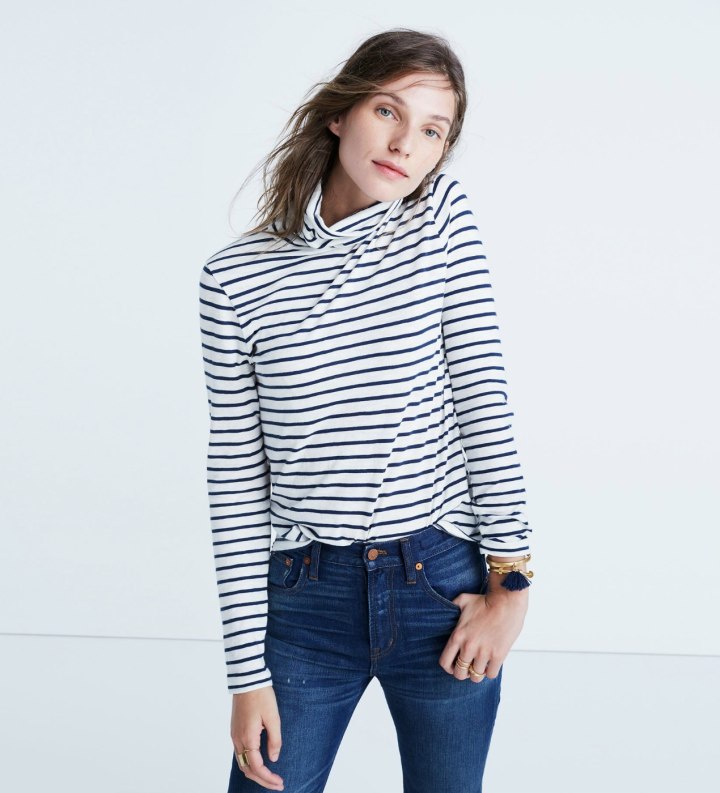 Striped turtleneck