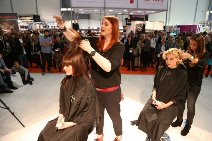 Hair cutting demonstration at Top Hair Düsseldorf