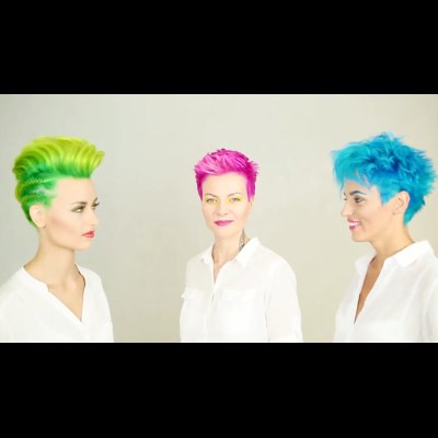 Colorful pixie cuts