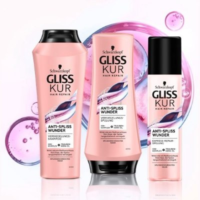 Seal split ends with Gliss Kur