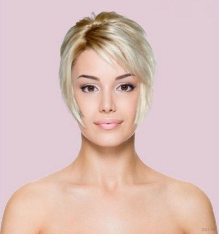 Virtual hairstyler - Angled bob with a clipped up back