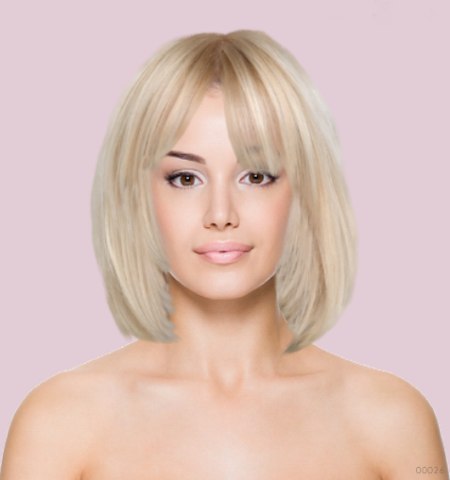 Test hairstyles - Long blonde bob with bangs