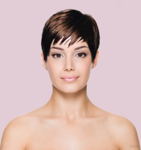 Virtual hair makeover - Brunette pixie cut