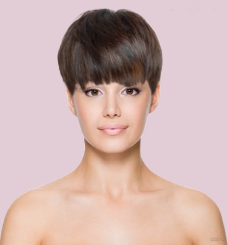Virtual hair makeover - Pixie with long bangs