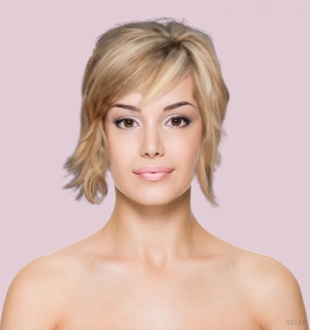 Virtual hair makeover - Short hair with side bangs