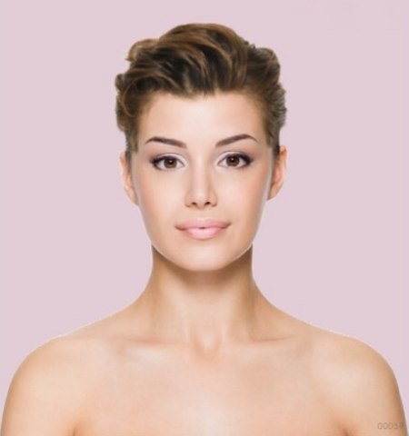 Hair makeover tool - Short wet look hair with gel styling for women