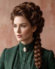 Penteado preso com uma tran�a longa