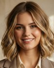 Cabelo na altura dos ombros f�cil de usar