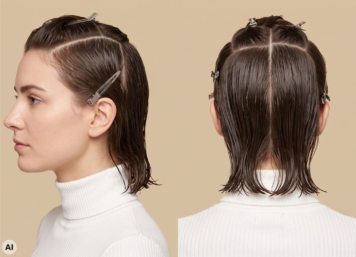 4 section hair parting