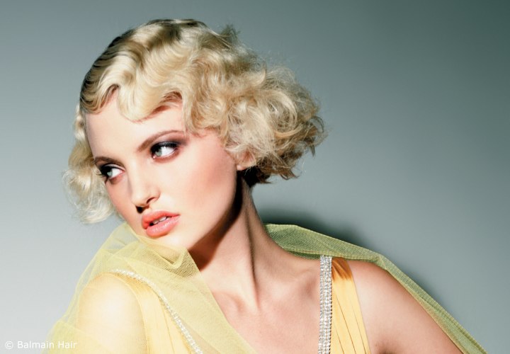 Short hair with finger-wave styling