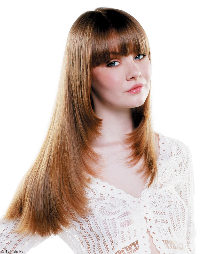 Hairstyle with hair extensions for long hair with ...