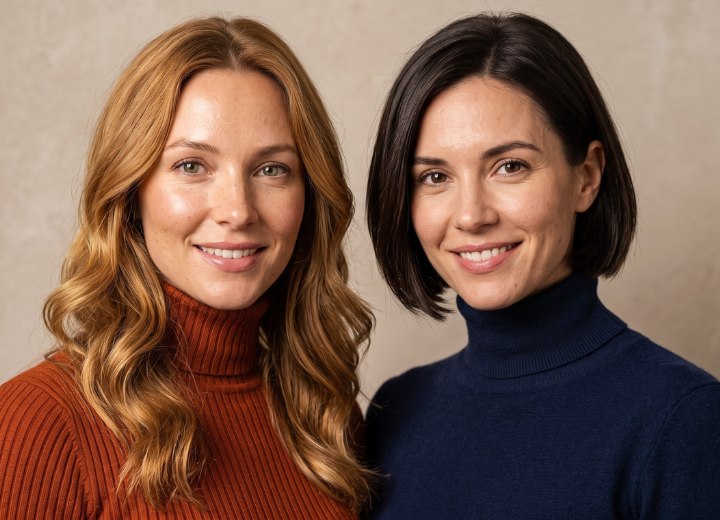 Women with warm and cool hair colors