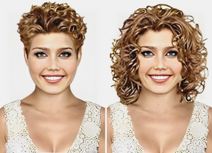 Kitcheniva Brown Ombre Short Curly Wigs with Bangs, 1 Pcs - Baker's