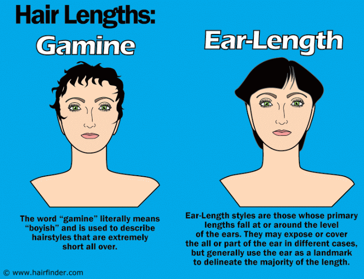 Gamine and ear-length hairstyles