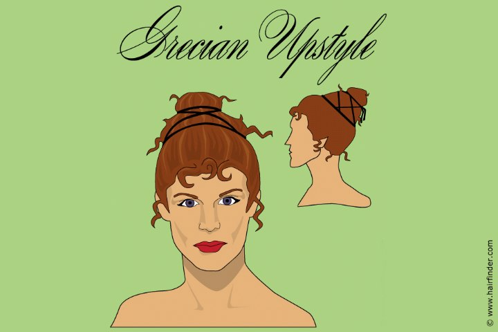 Hair styled in a Grecian up-style