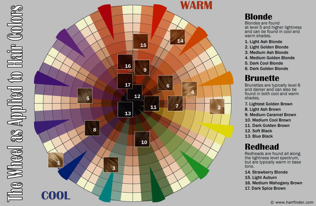 Using the haircolor wheel and seeing how colors lay to deal with problems