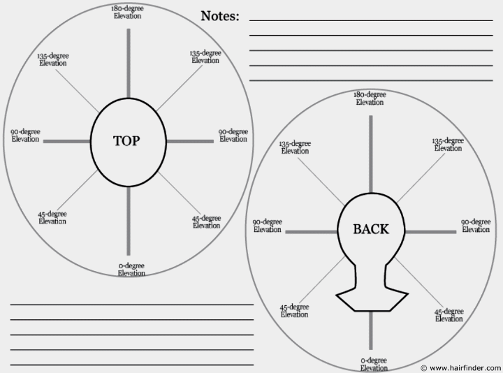 Haircutting template - top