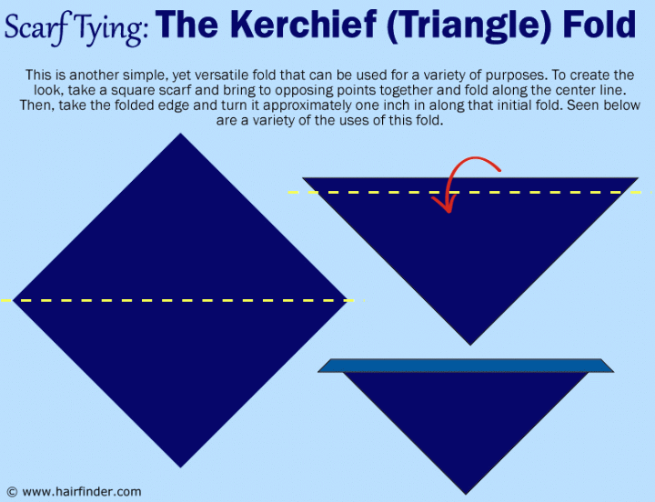 How to tie a scarf with the kerchief or traingle fold