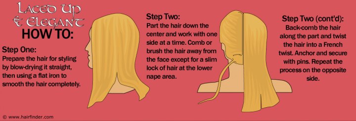 Laced-up up-style hair how to