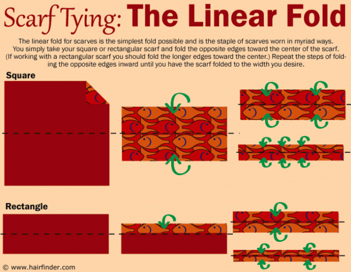 Linear folded scarf - How to fold it