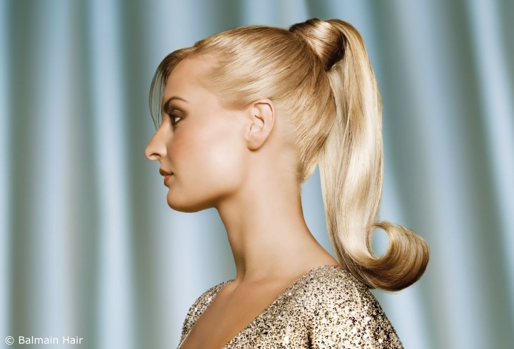 Blonde high ponytail