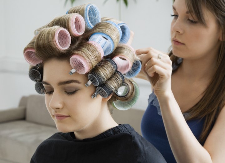 Hair styling with rollers