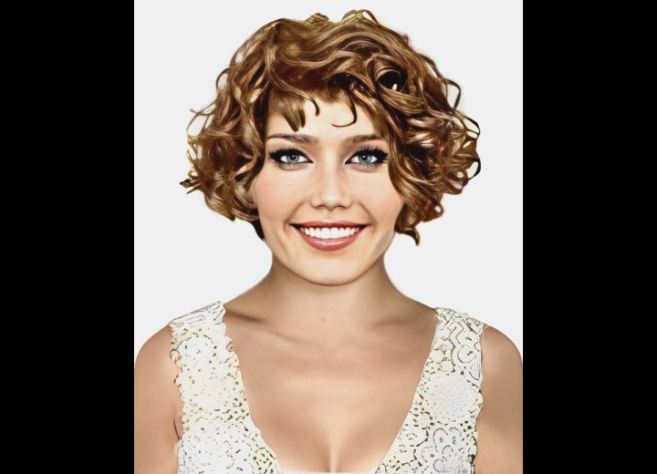 Short hairstyle for women with curly hair
