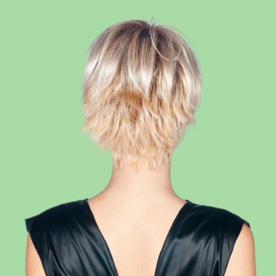The back of a short haircut