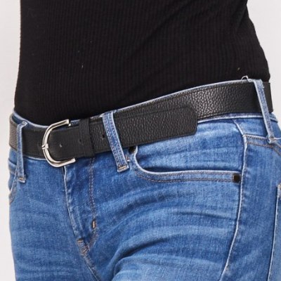 Black leather belt