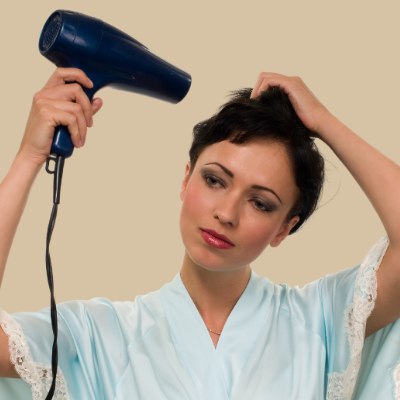 Blow drying hair