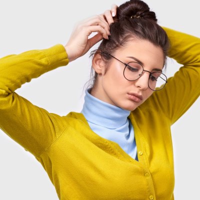 Busy woman doing her hair