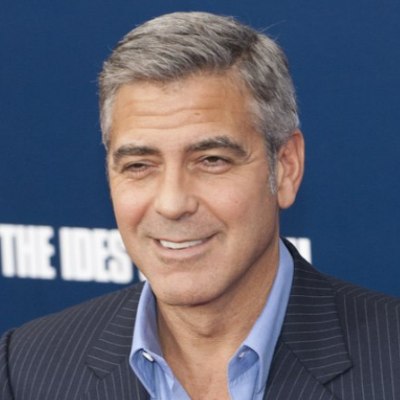 George Clooney with gray hair