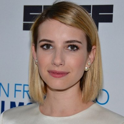 Emma Roberts wearing a long bob