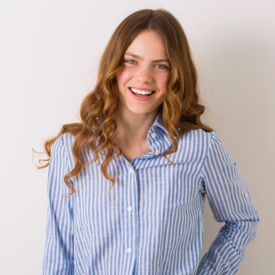 Girl wearing a striped shirt