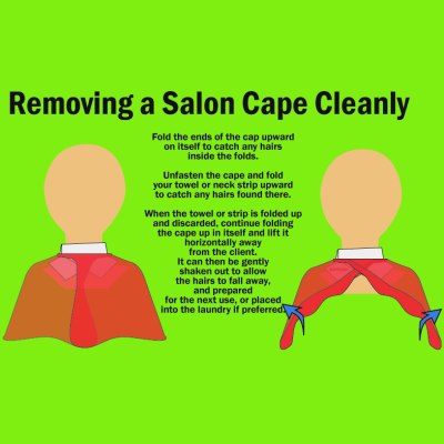 How to remove a hair salon cape