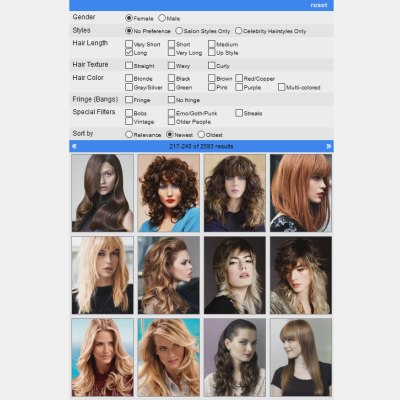 App to search hairstyles