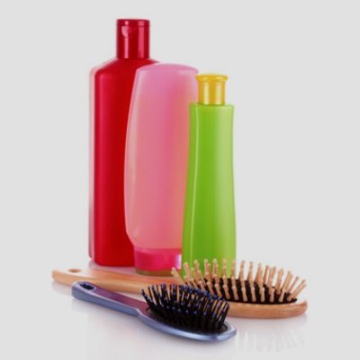 Shampoo and hair brushes
