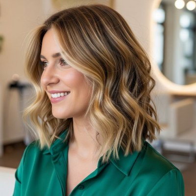 Shoulder-length hair