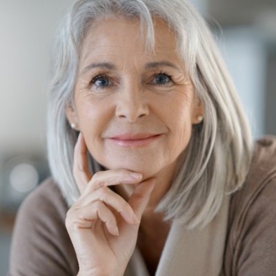 Woman with silver hair