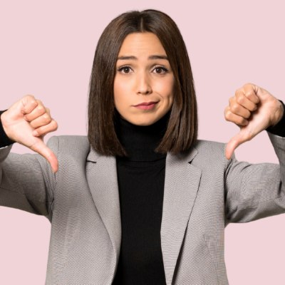 Stylish woman wearing a turtleneck and blazer