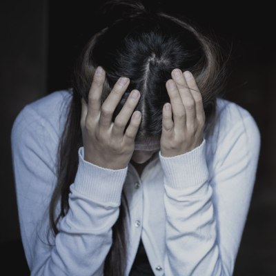 Teenager with gray hair