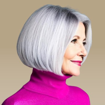 Woman with gray hair