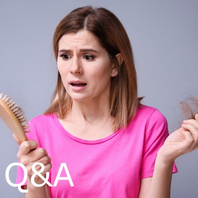 Woman with hair breakage