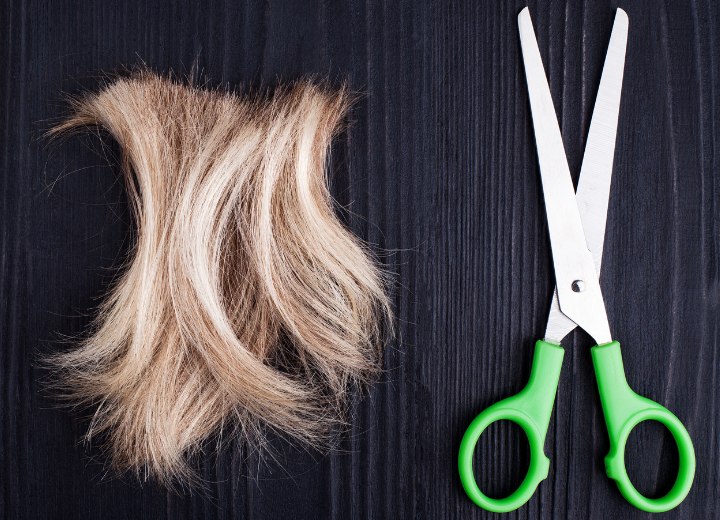 Cut off hair lock